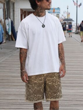 Emergency Exit | Vinatge 90s Men’s All-Over Print Cargo Board Shorts, Size 32